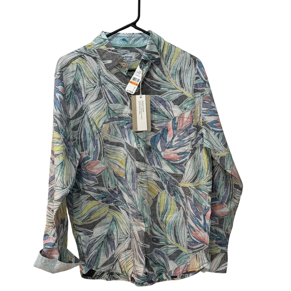 Tommy Bahama Mens Shirt Barbados Breeze Lux Stretch Hawaiian Tropical Small NWT